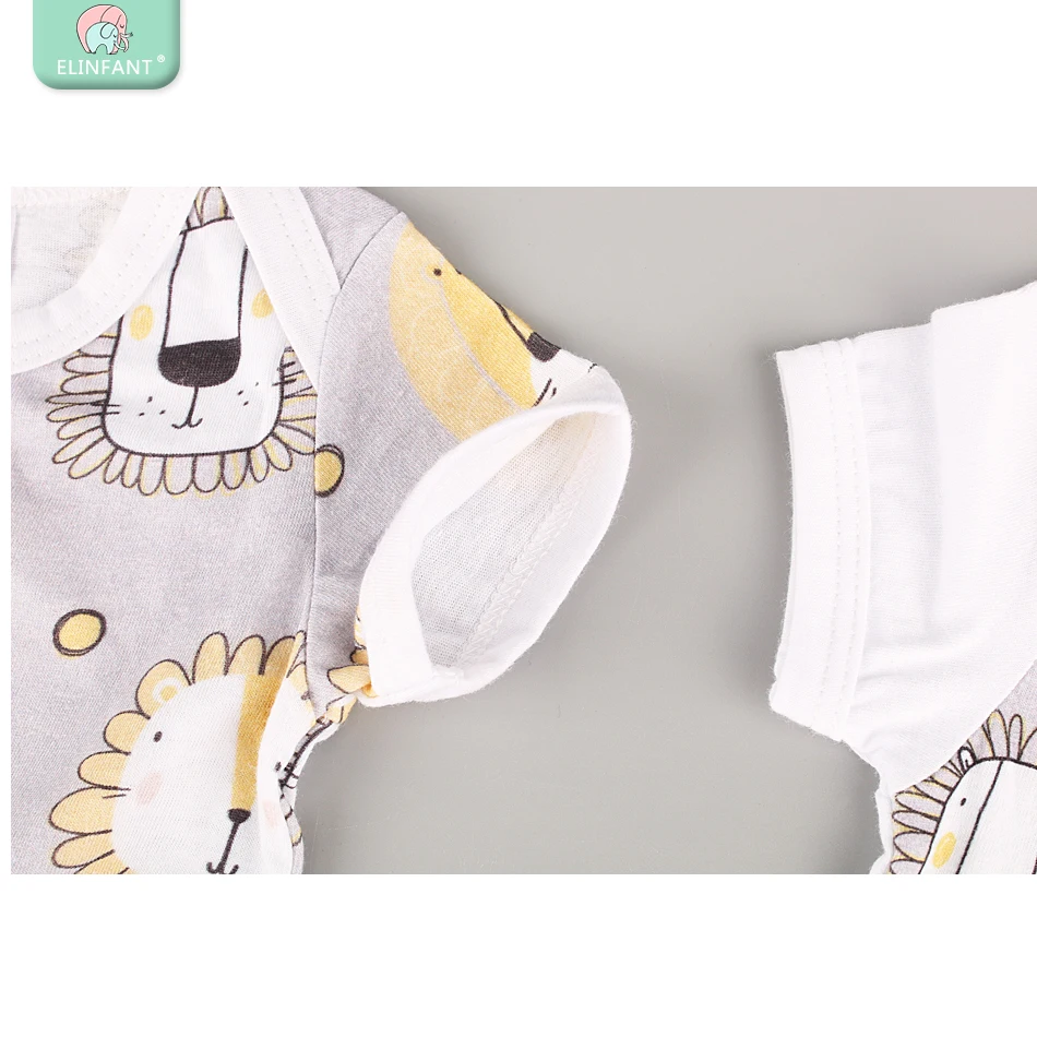 Elinfant/2 предмета в комплекте; детские комбинезоны; ; Комбинезоны из хлопка с короткими рукавами; Одежда для новорожденных; комбинезон и одежда для мальчиков и девочек