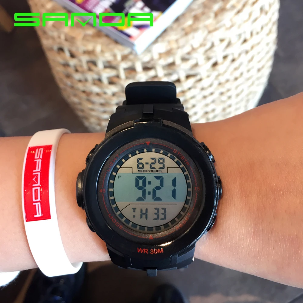 2017 Лидирующий бренд SANDA мужские спортивные часы на открытом воздухе цифровые