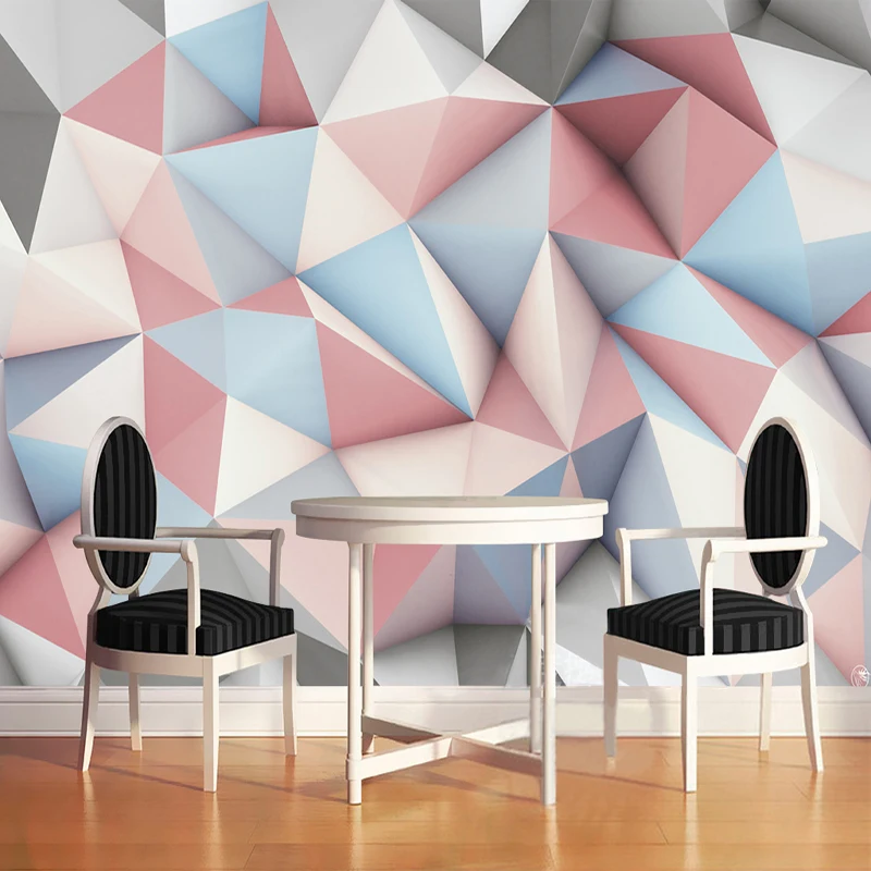 

Modern Simple 3D Stereo Geometric Mural Wallpaper 3D Creative Living Room Bedroom Study Office Background Wall Decorative Fresco
