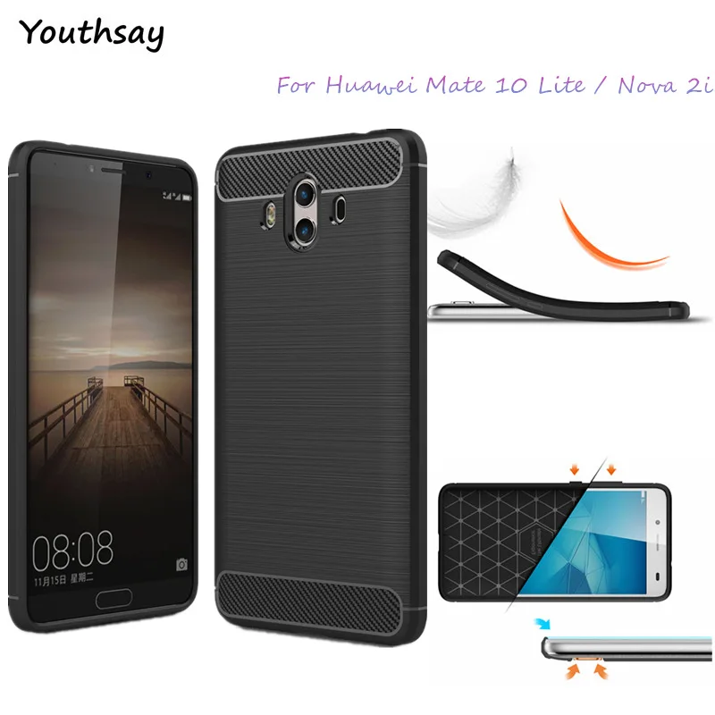 Чехол Youthsay Huawei Mate 10 Lite чехол Nova 2i противоударный мягкий резиновый силиконовый для