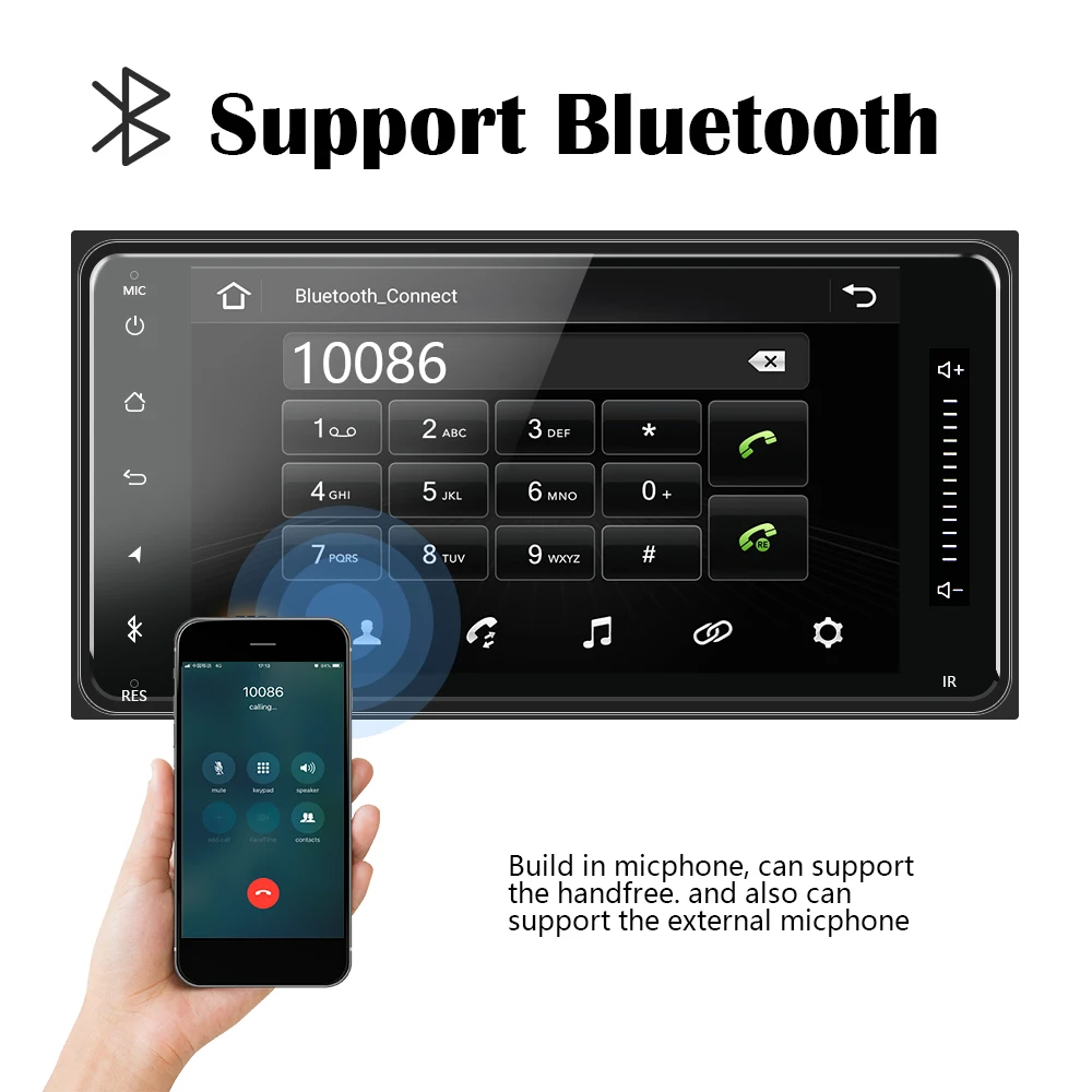 AMPrime Android Авторадио 7 &quotМультимедиа MP5 плеер аудио gps wifi стерео видео MirrorLink 1 + 16G FM
