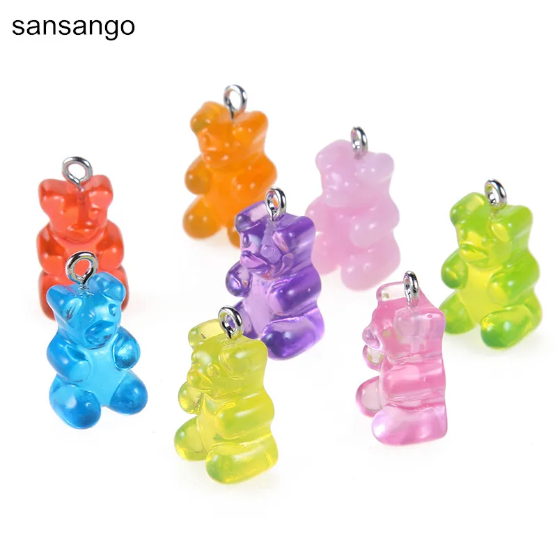 10 штук искусственный бриллиант из смолы с кулоном Медвежонок амулеты &quotсделай