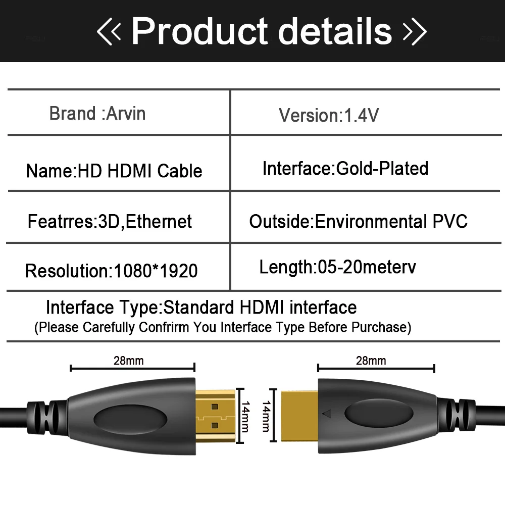 HDMI кабель видео кабели 5 м 10 12 15 0 1 2 3 позолоченный 4 1080P 3D для HDTV сплиттер коммутатор