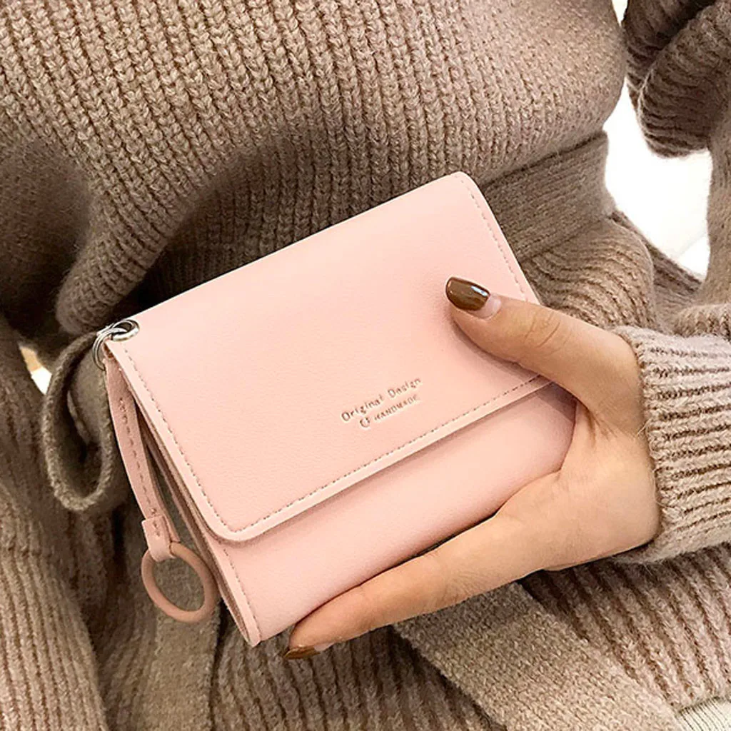 Женский кошелек модный простой однотонный с отделением для карт