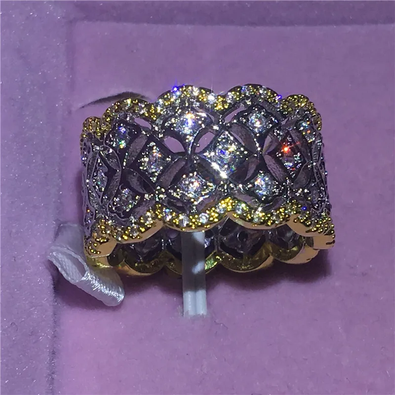 Кольцо “Цветок” с белый желтого золота обручальные кольца для мужчин и женщин