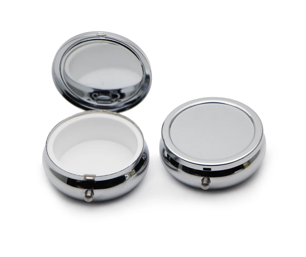 NEW Pill boxes DIY Silver One Compartment Portable Engravable Chrome Purse Jewellery Organizer Container #PY01S | Красота и здоровье