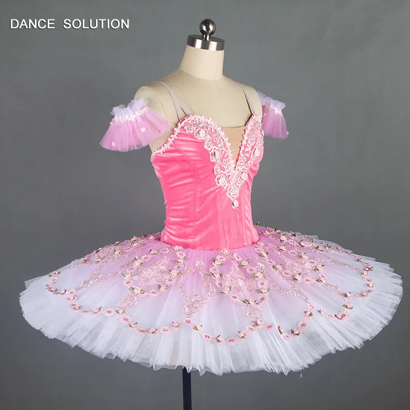 Розовый бархатный лиф Профессиональный балетная пачка для леди и