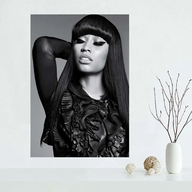 Бургундия Пользовательские Nicki Minaj холст картина плакат шелковая ткань стены искусства плакат для гостиной домашний декор - Цвет: Бургундия