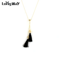 longway officecareer tassel statement necklace for women long crystal necklaces pendants handmade fine jewelry sne160186