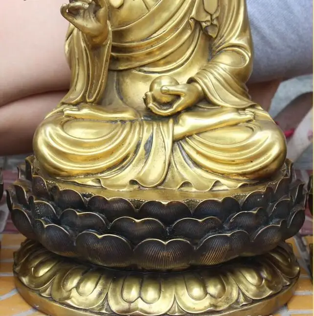 Набор китайских Бронзовых Статуй Будды лотос Сакьямуни кьюнь Инь кситигарбха 20