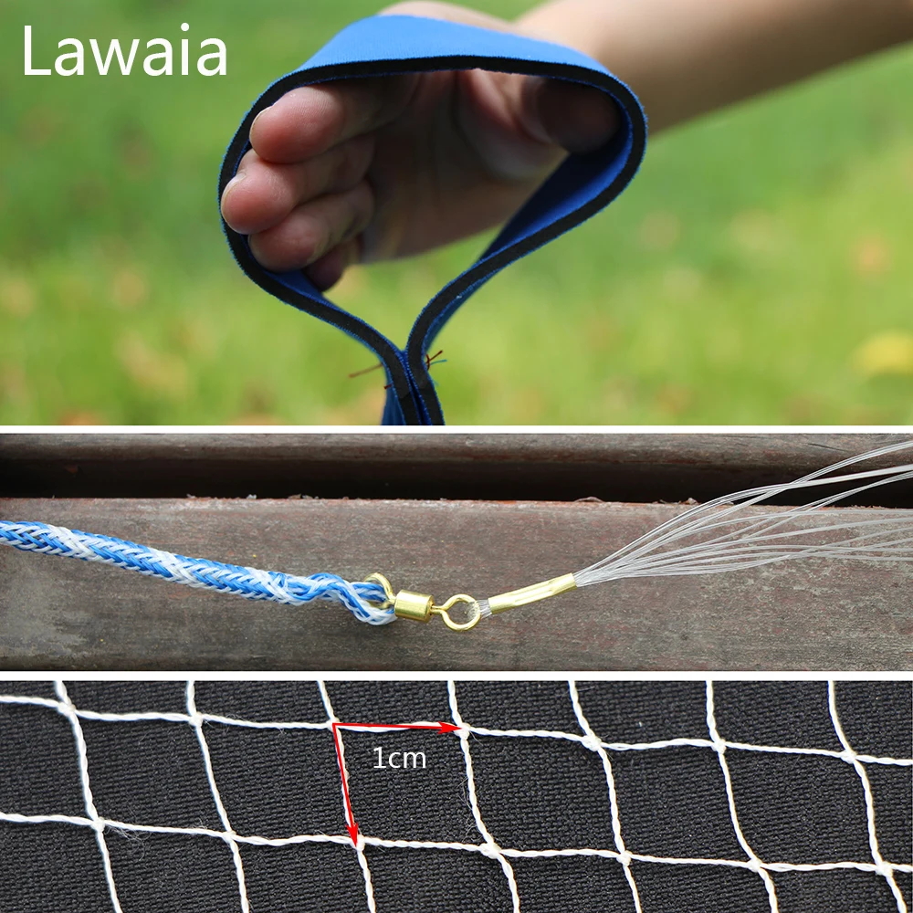 Эко рыболовная сеть Lawaia без кольца тяжелая большая универсальная Белая