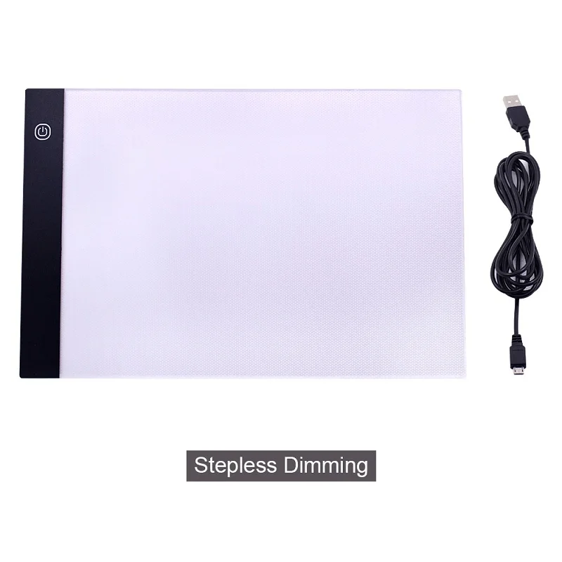 stepless dimming A4 светодиодный световой короб графический планшет Tracer цифровой планшет Рисование лист для копирования доска Artcraft эскиз исправление горный хрусталь - Цвет: stepless dimming