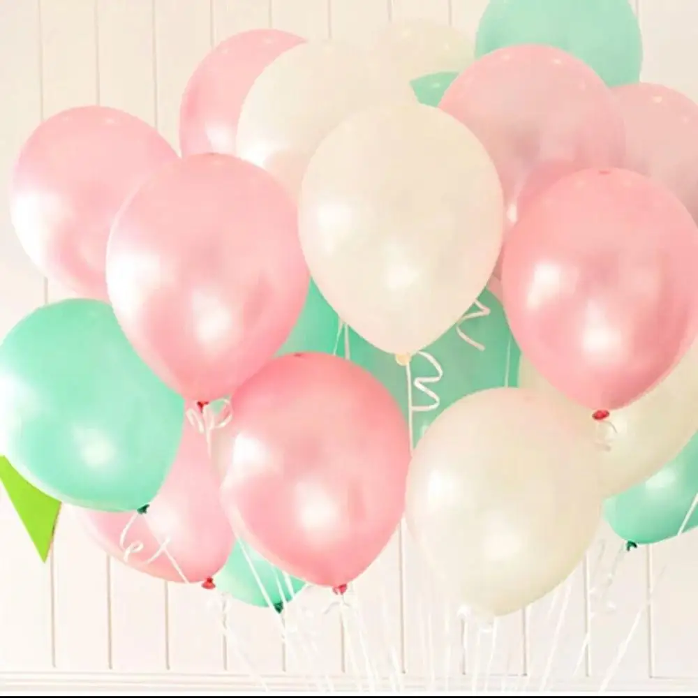 Pink White Tiffany 100 шт 10 дюймов жемчуг синий латекс воздушный шар надувные свадебные шарики, День подарков будущей матери День Рождения декоративные шары - Цвет: Pink White Tiffany