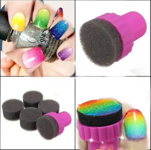 Nail Art Sponge Stamping Manicure For Gel Polish Accessories Template Transfer DIY Design Kit Decor | Красота и здоровье