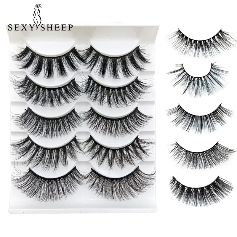 SEXYSHEEP 5 пар 3D норковые ресницы натуральные накладные 10style мягкие пышные Накладные