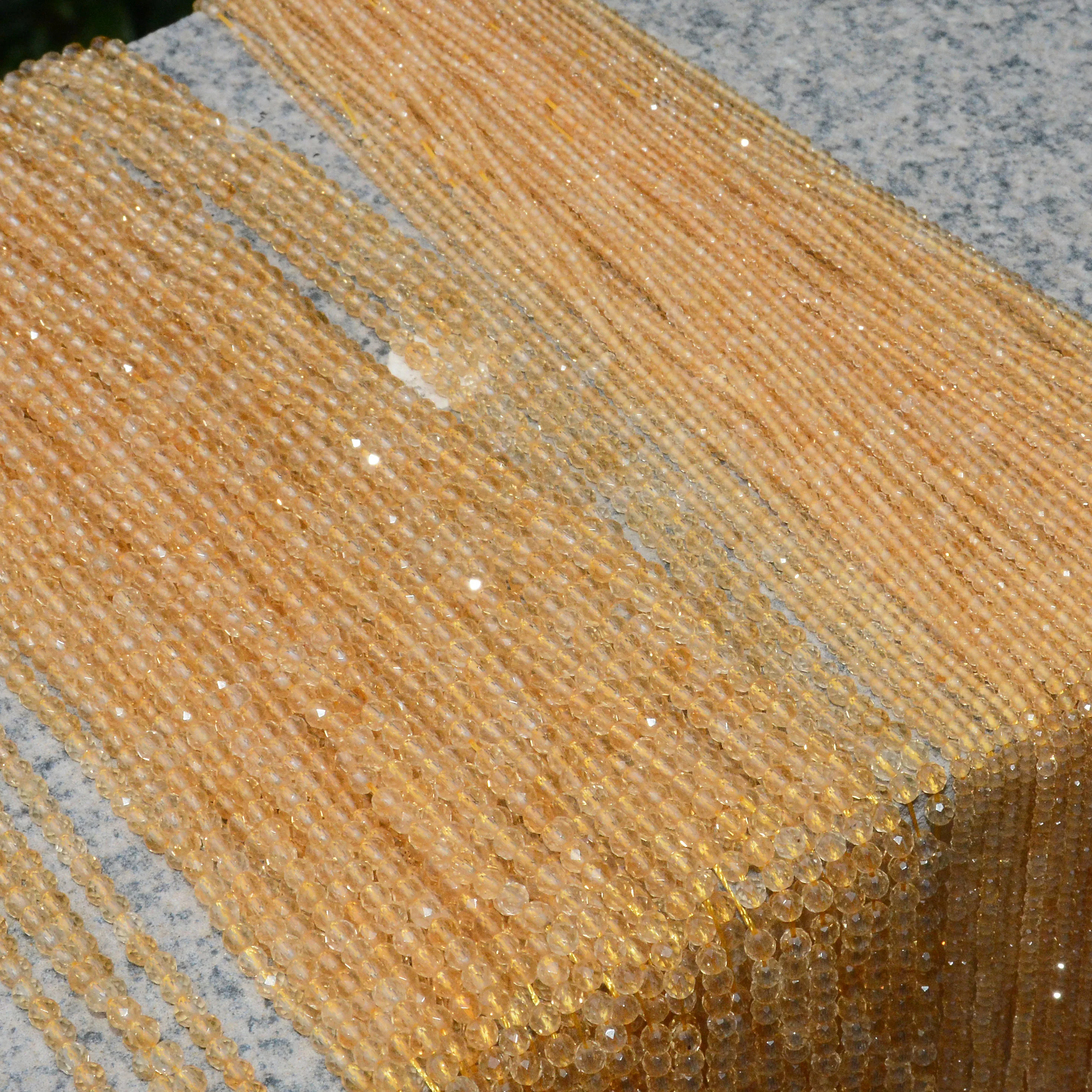 Natural Citrine Without Treatment Faceted Round Beads 2.2mm 3.3mm | Украшения и аксессуары