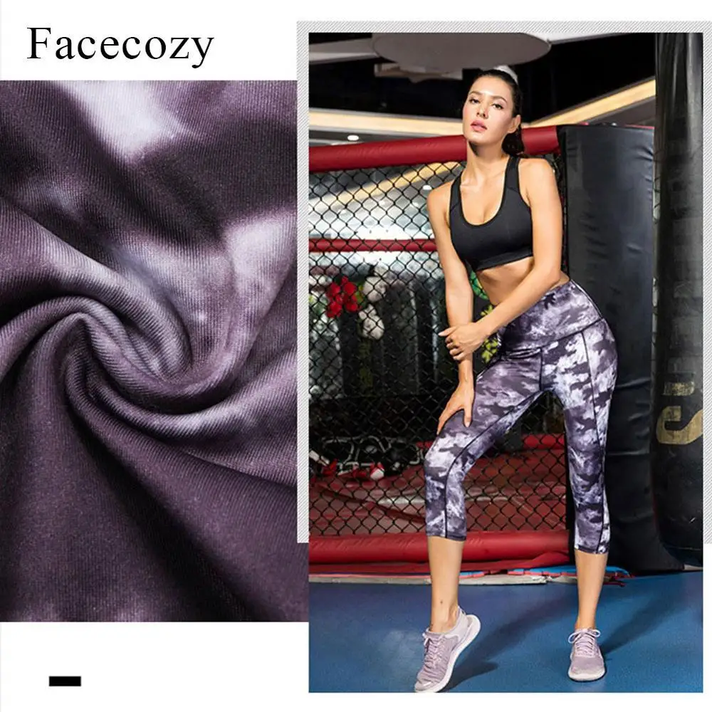 Facecozy, женские эластичные колготки, компрессионные штаны для фитнеса, бега, йоги, женские спортивные быстросохнущие штаны