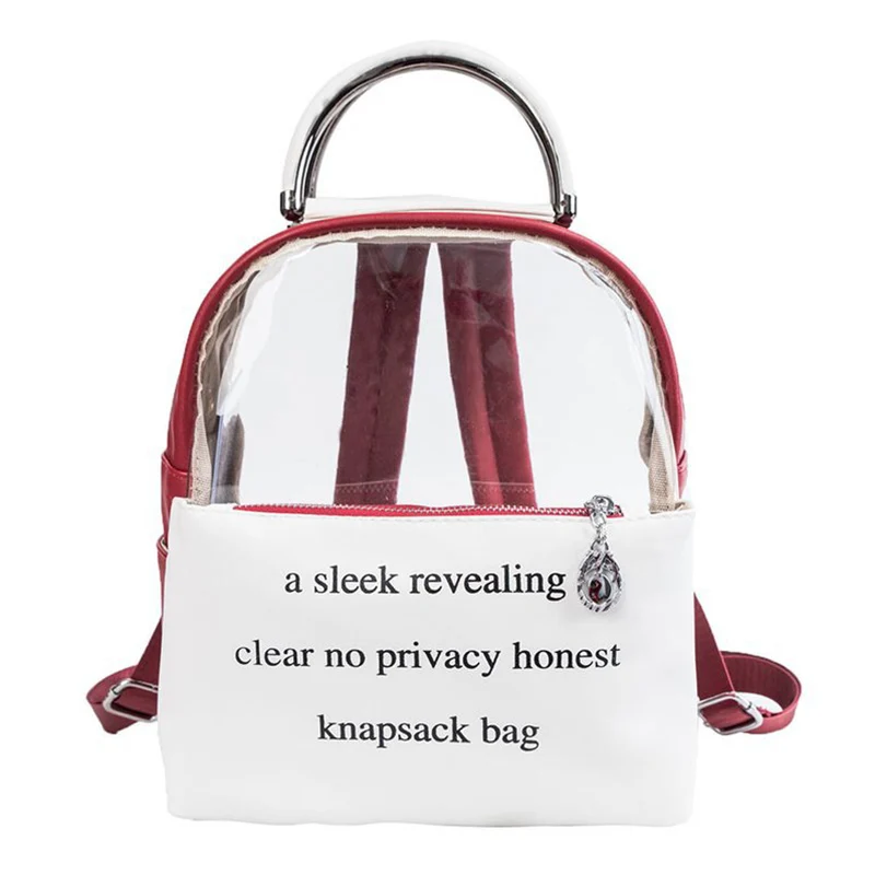 Прозрачный рюкзак с буквенным принтом ABDB Желейный ранец карамельного цвета для