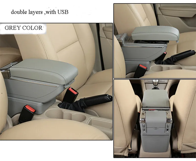 grey KCSZHXGS подлокотник для kia rio 3 подлокотник для рук аксессуары салона автомобиля 1 шт - Название цвета: grey