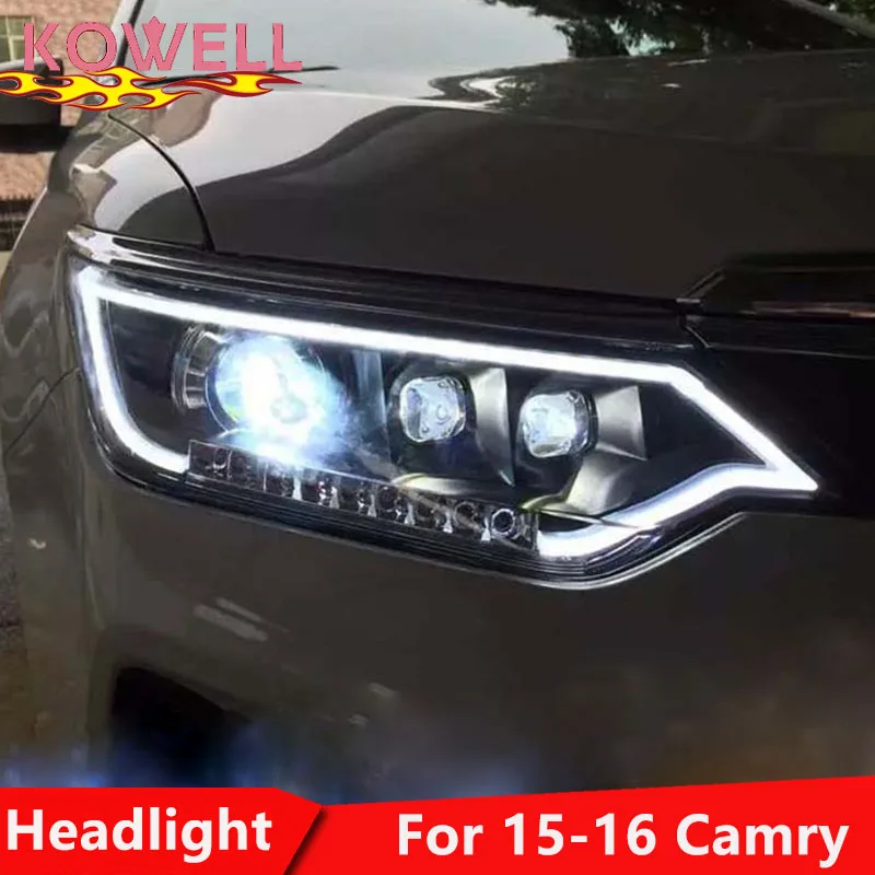 

KOWELL Car Styling for Toyota Camry Headlights 2014-2017 Camry V55 LED Headlight DRL Bi Xenon Lens High Low Beam Parking Fog