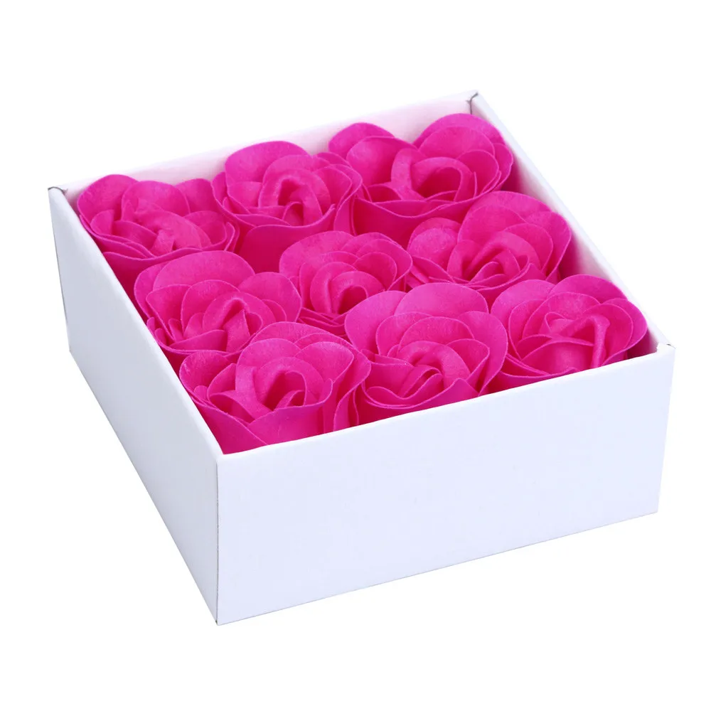 Hot Pink 1 Набор, мыло в форме лепестка розы, мыло для тела, подарок на Рождество, вечерние, праздничные украшения, Подарочная коробка для конфет, освежитель воздуха - Цвет: Hot Pink