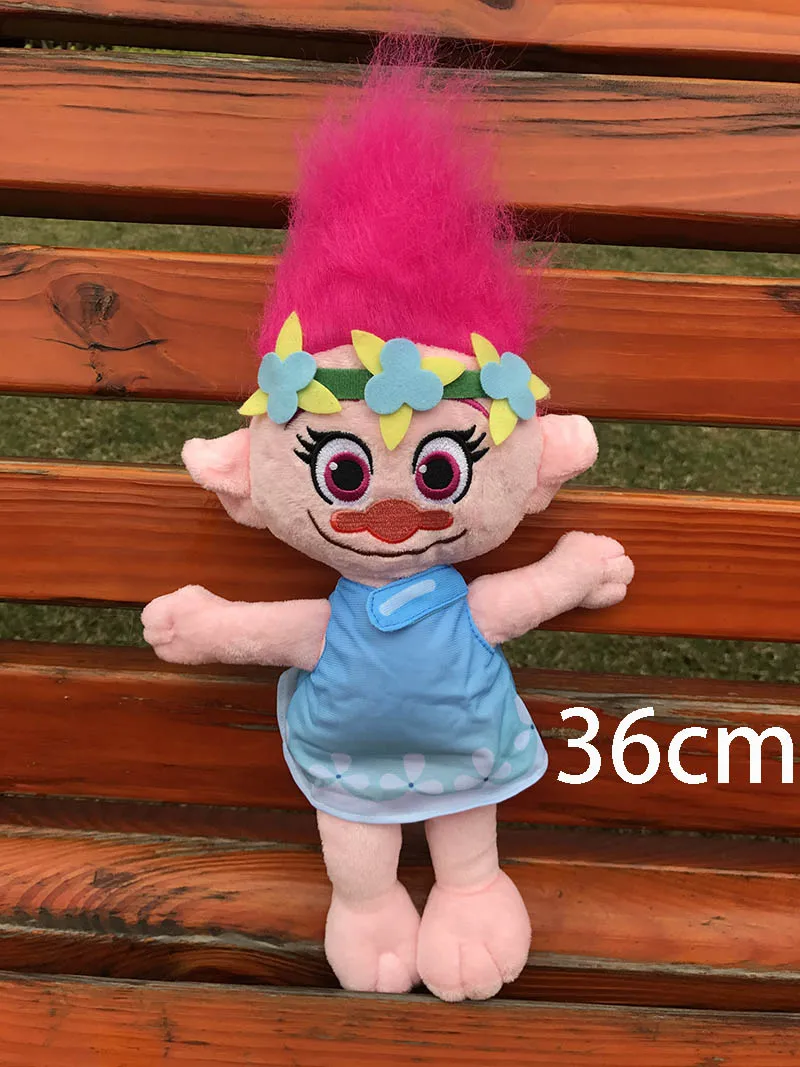20-38 см фильм тролли плюшевая игрушка маковая ветка мечта работает мягкие куклы из мультфильма на удачу тролли Рождественский подарок для ребенка - Цвет: typeE 36cm
