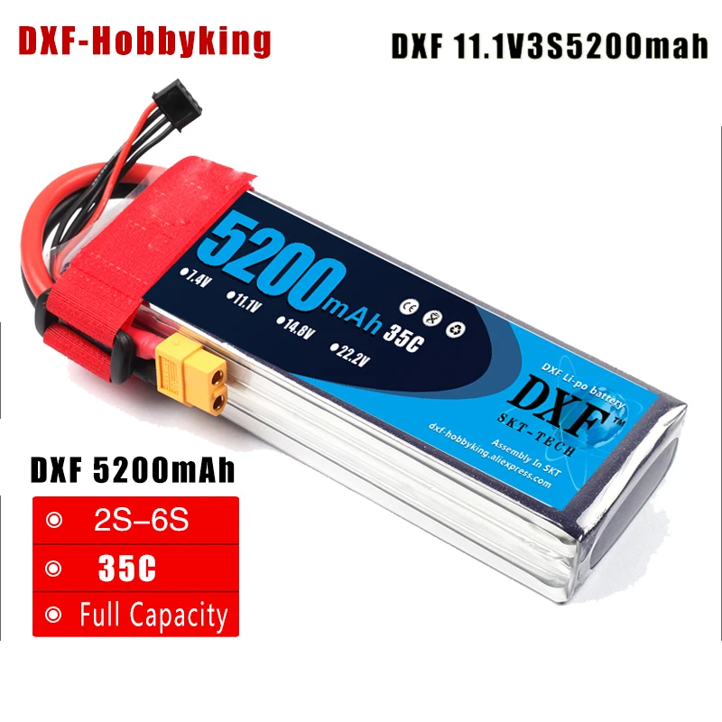 DXF 3 S Lipo Батарея 3 S 11,1 V 5200 мА/ч, 35C MAX60C T/XT60 литий-полимерный, Радиоуправляемый Батарея для Ду вертолётом и 3 S