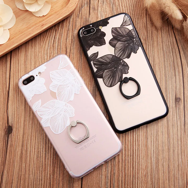 Люкс Ретро Цветок Case Для Коке iphone 7 For 6 s плюс splus Кружева Металлическое Кольцо