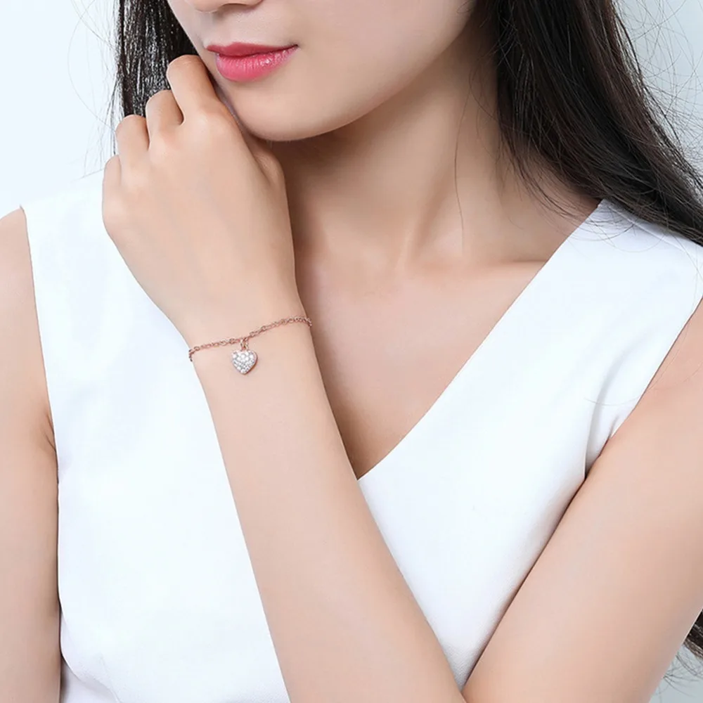 UMODE новые классические браслеты с кубическим кристаллом в форме сердца для