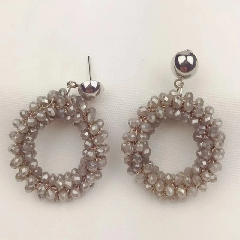 Посеребренный Новые серьги для aretes largos, большие длинные серьги в стиле барокко для женщин, рождественские Висячие красные висячие серьги с кристаллами - Окраска металла: Посеребренный