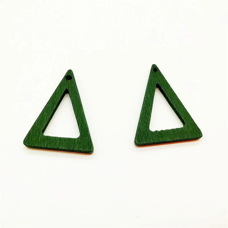 Dark Green 20 шт деревянные поделки DIY серьги изготовление Подвески Распорки ручной работы Красочные ювелирные аксессуары для волос оптом подарок - Цвет: Dark Green