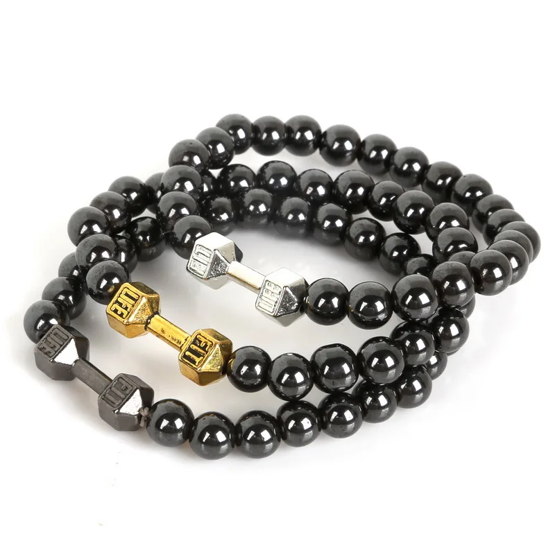 Браслет Фитнес гантели штангой очарование тренажерный зал Для мужчин энергии