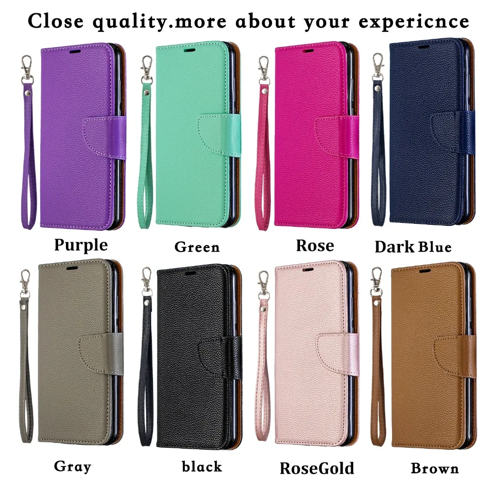 Flip Wallet Cover For Samsung Galaxy A50 Case A70 A40 A30 A20 A10 Matte Litchi Leather 2 Color Stitching | Мобильные телефоны и