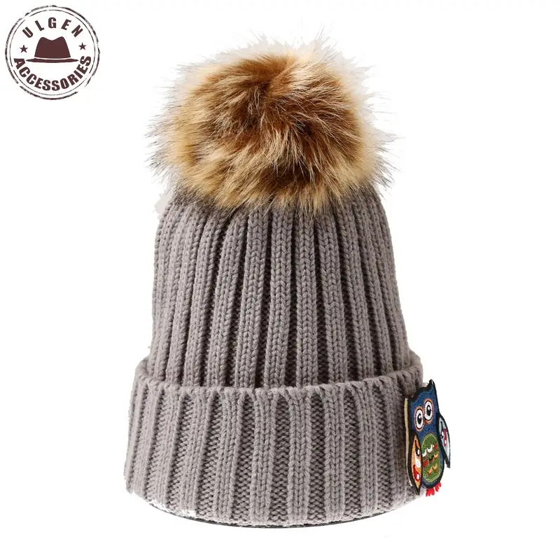 Новая серия вязаных шапок ULGEN ручной работы с совами женские зимние шапки