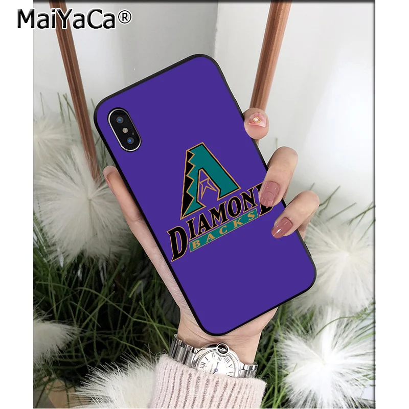 MaiYaCa Arizona Diamondbacks TPU Мягкий силиконовый черный чехол для телефона Apple iPhone 8 7 6 6S Plus X XS