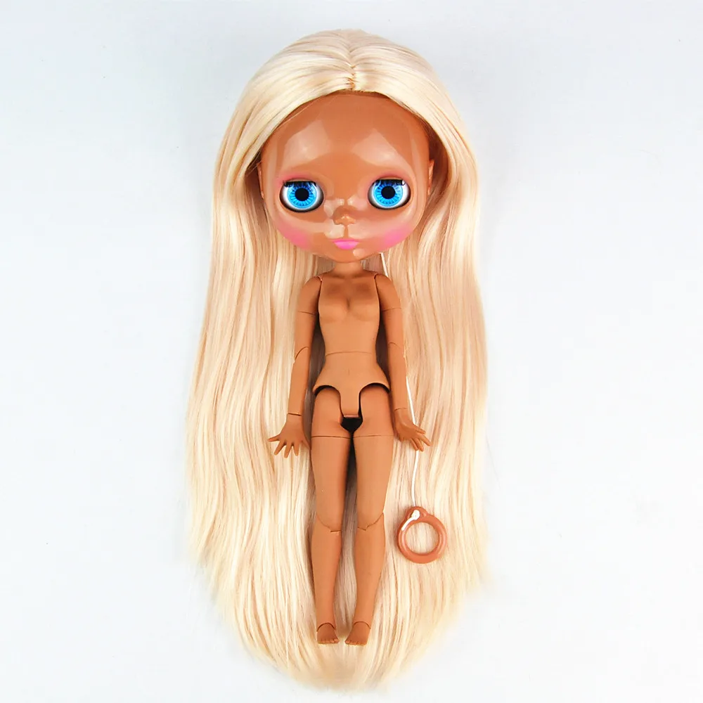 Фабричная кукла Blyth прямые светлые волосы шарнирное тело самодельные обнаженные