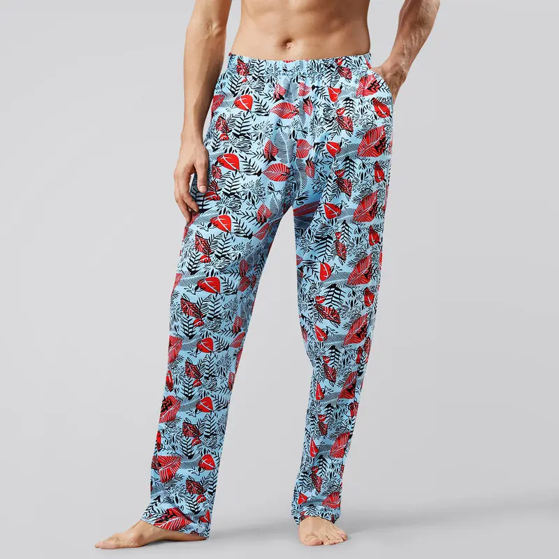 Пижама MA50196 мужская с принтом тонкая Хлопковая пижама штаны для отдыха