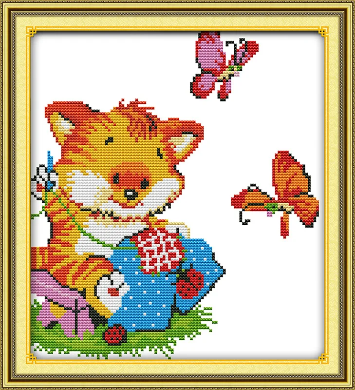 Набор для вышивки Китти на холсте китайские наборы крестиком DMC|cross stitch kits|embroidery