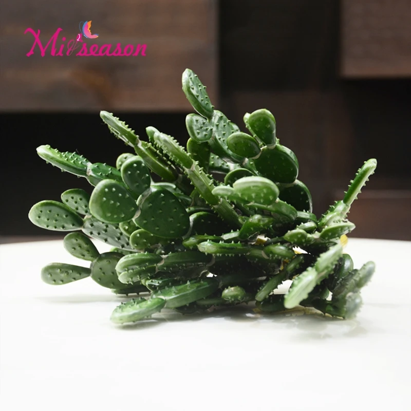 Искусственный кактус суккуленты пластик Opuntia зеленые пустынные растения цветок