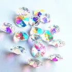 2021 новые AB цветные Восьмиугольные бусины 600 шт.лот в 2 отверстия ограненные 14 мм Хрустальные стеклянные занавески и люстры камни для Гирлянд