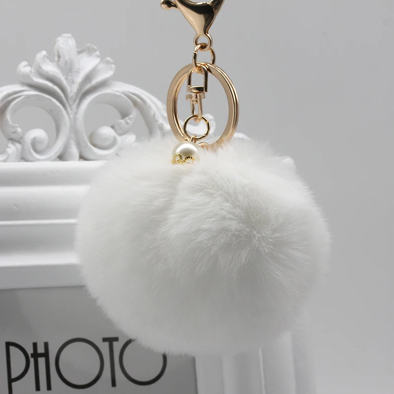 

Fashion Chaveiro Keychain Fur Pom Pom Key Chain Faux Rabbit Hair Bulb Bag Car Ornaments Fur Ball Pendant Best Gifts EH872