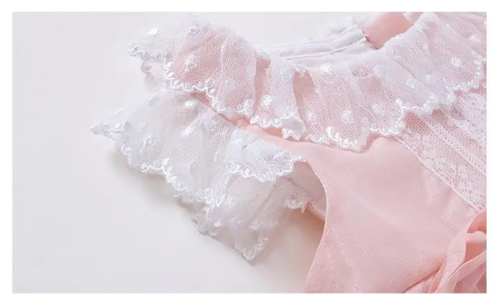 2019 г. летнее платье принцессы с короткими рукавами для маленьких девочек