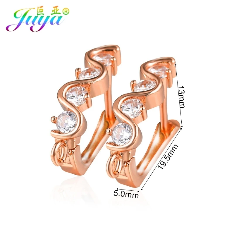 Rose Gold Juya серьги женские ювелирные изделия фурнитура золото/серебро рычаг назад серьги крюк застежка аксессуары для креативных ювелирных изделий серьги - Цвет: Rose Gold