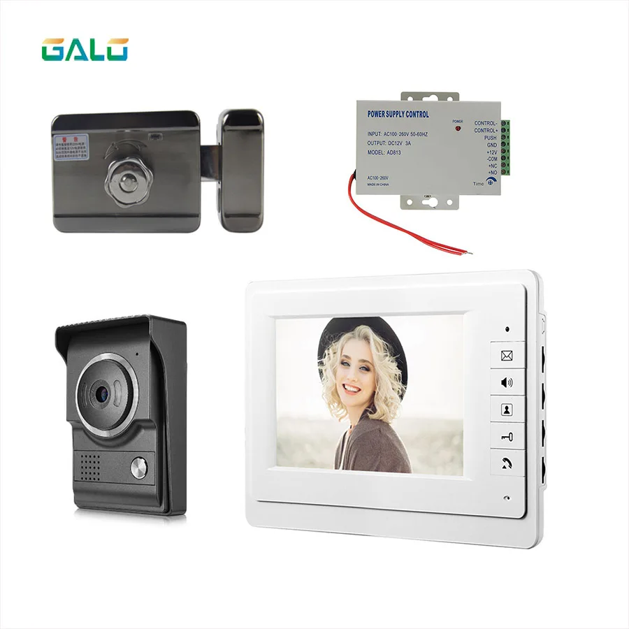 Новый 7 &quotдюймовый видео звонок монитор Интерком + открытый Камера IP65 дверь