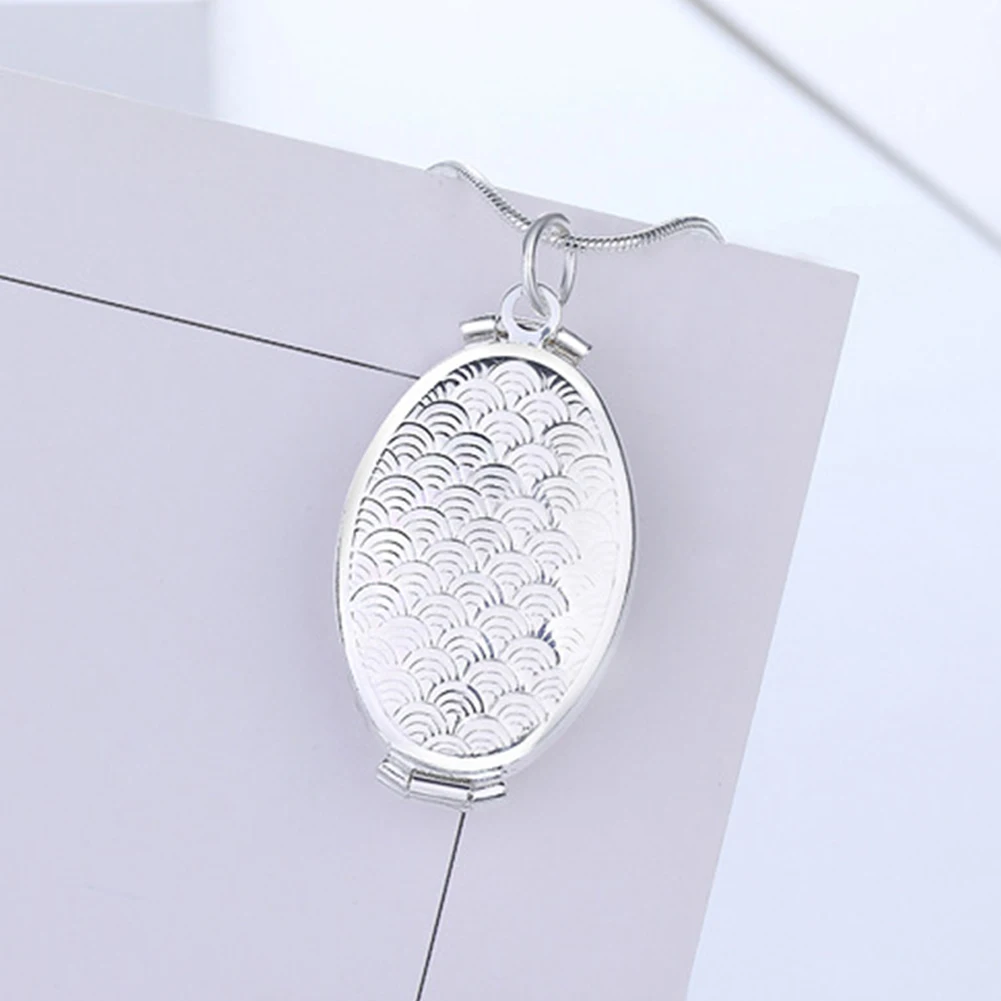 Овальный медальон в виде рыбьей чешуи с 4 отделениями кулон-фоторамка ожерелье