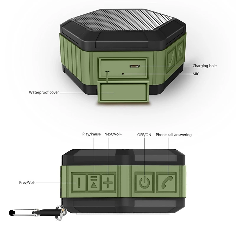 Ipx7 водонепроницаемый беспроводной Bluetooth динамик с микрофоном Поддержка TF MP3 для