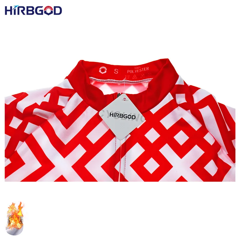 HIRBGOD Woman New Long Sleeve Cycling Jersey Winter Fleece Red Bike Clothing Warm Windproof MTB Bicycle Coat Jacket HK131 |
