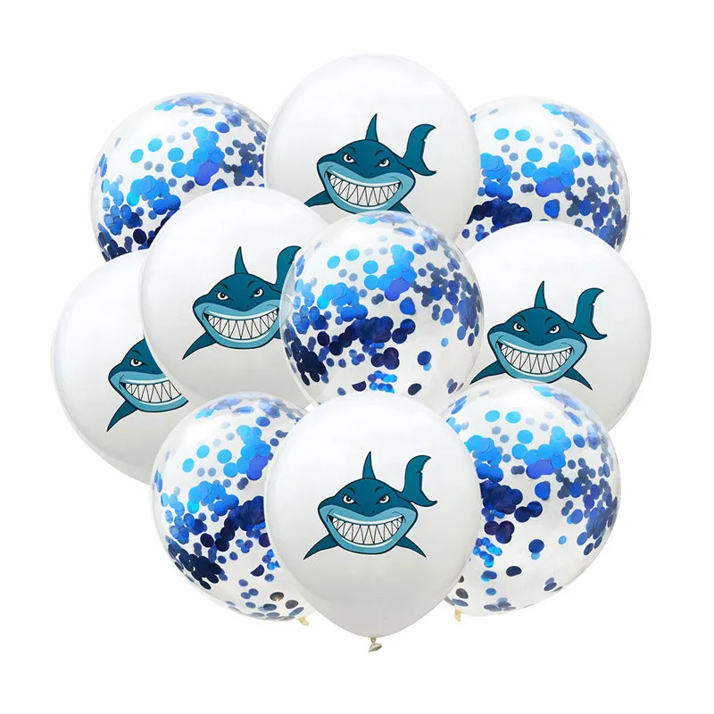 10 шт. Детские Angry Shark конфетти в горошек набор воздушных шаров с рисунками зверей