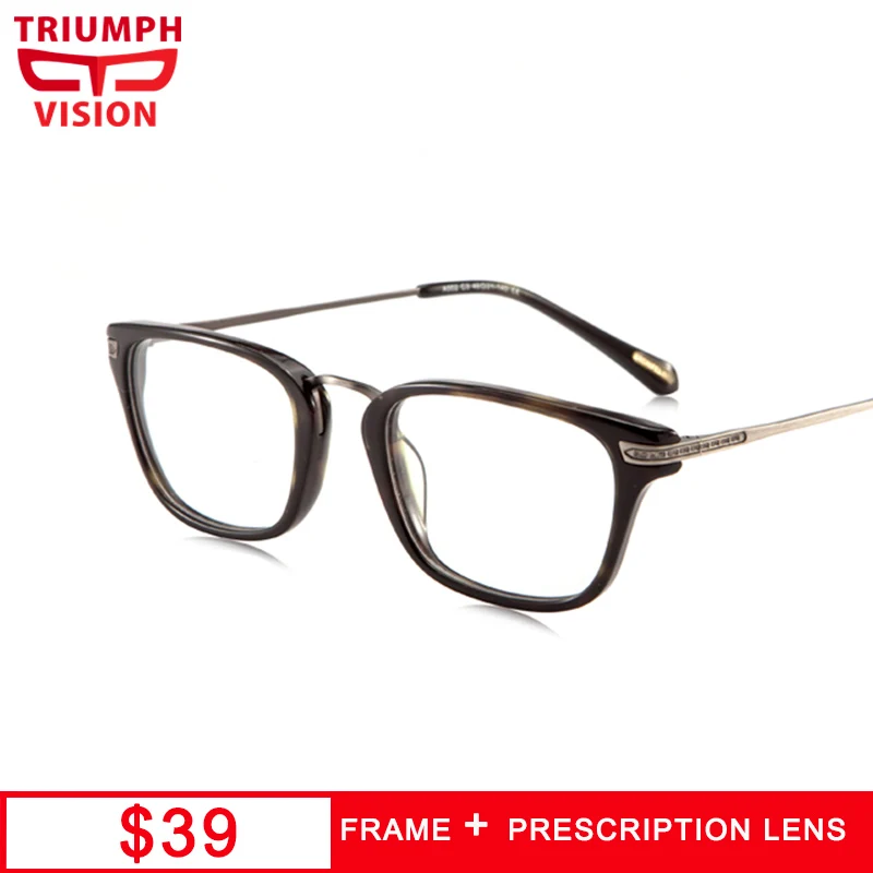 

TRIUMPH VISION Acetate Arrow Square Frame Eyeglasses Prescription Glasses Men Myopia Glasses Anti Blue Ray Progressive Eyewear