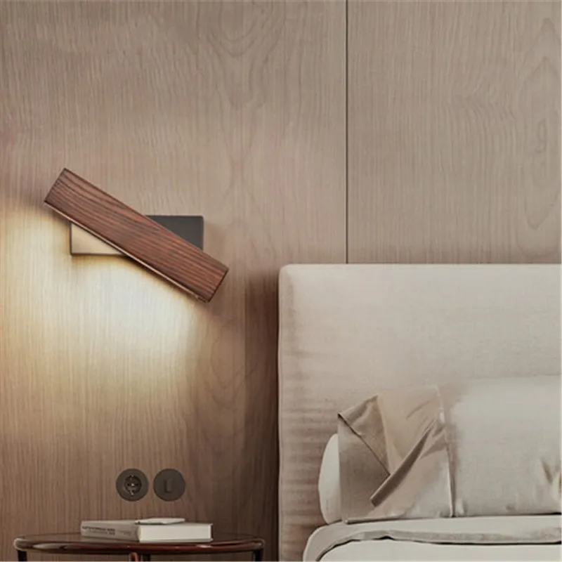 Nordic Modern Creative Concise Fashion Bedside lamp Wood Wall Light Restaurant Bedroom Study Aisle Decoration Lamp Free Shipping | Лампы и